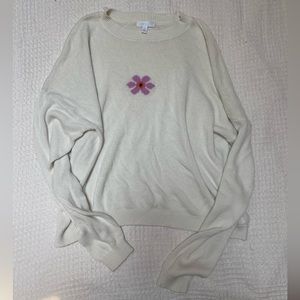 white flower sweater from abound, size S
